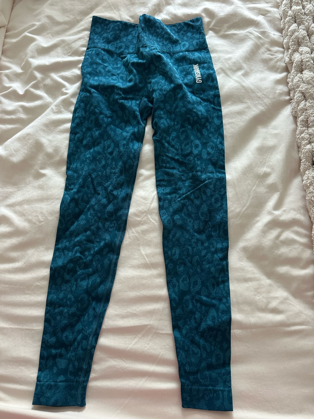 Women’s  Teal Animal-Print High-Waist Leggings